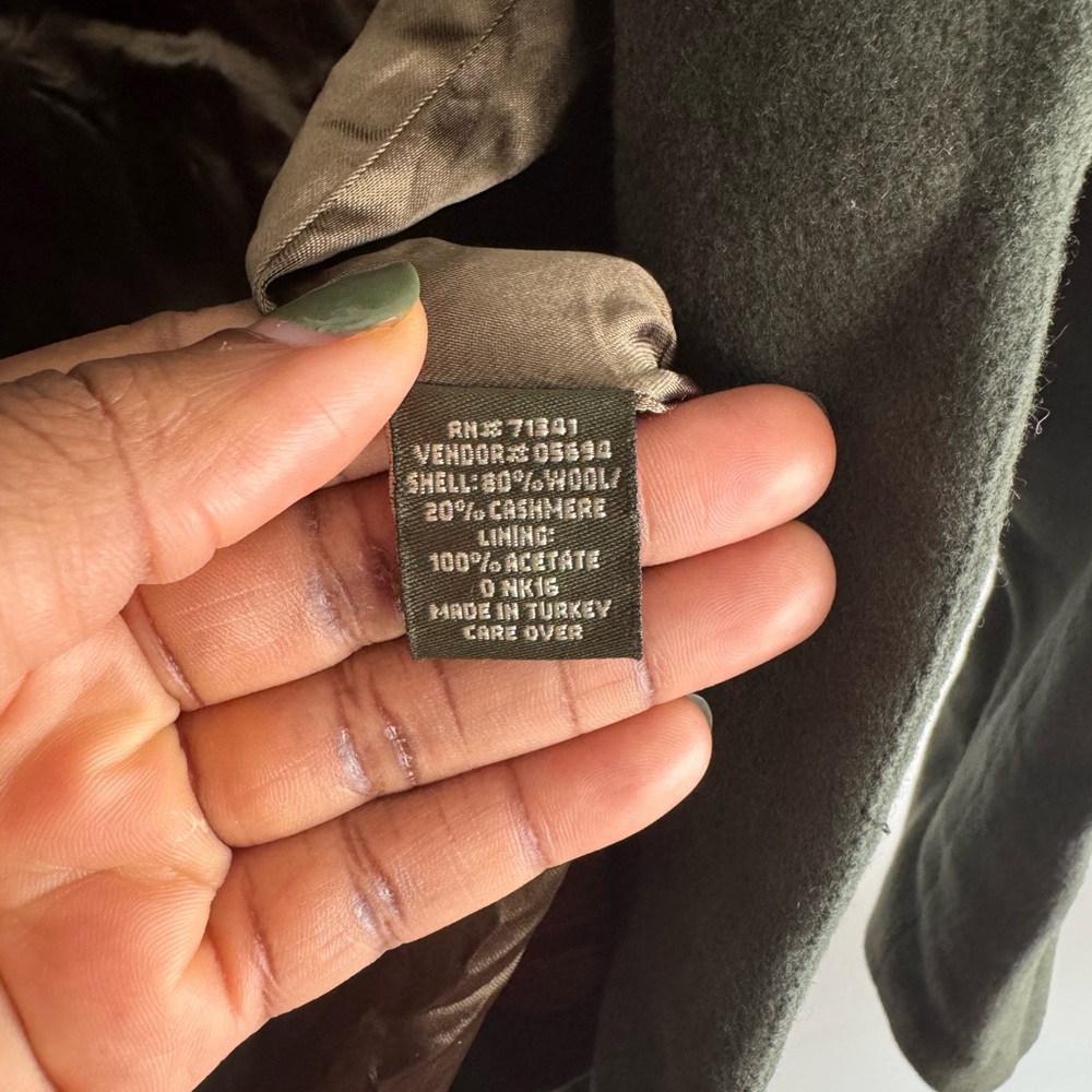 L.L. Bean Olive Green Military Jacket - Picture 3 of 6